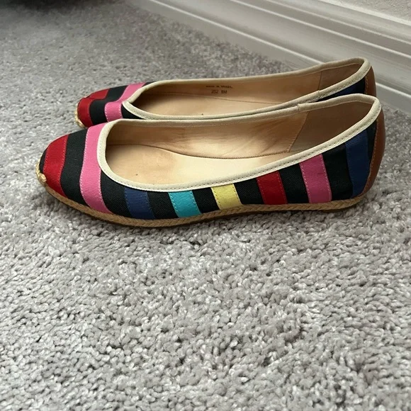GUC Kate Spade Multicolor Striped Women's Flats 6 - Picture 3 of 10